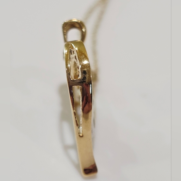 10k Mother and Child White and Yellow Gold Diamond Pendant on 10k Chain Necklace - Picture 5 of 16